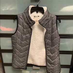 SO black and white puffy vest